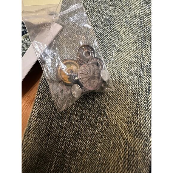 Reba Studded Denim Jacket Genuine Leather Trim Western Style Size Small NWT - Picture 12 of 13